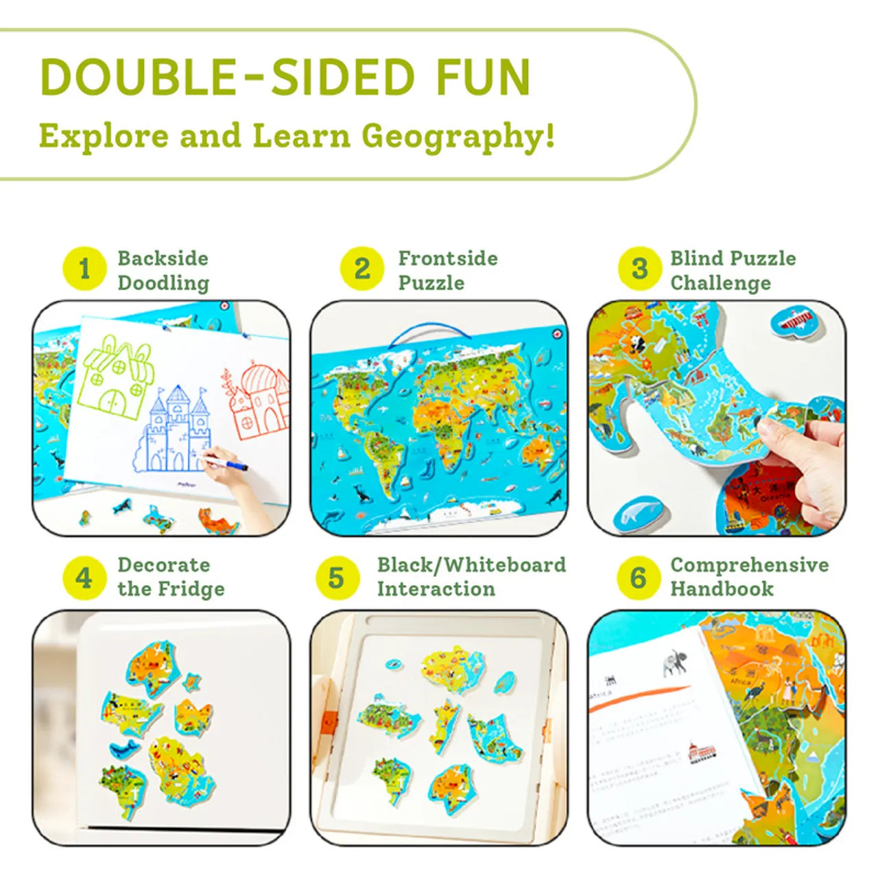 Magnetic Puzzle: World Map 48 pcs, Mideer