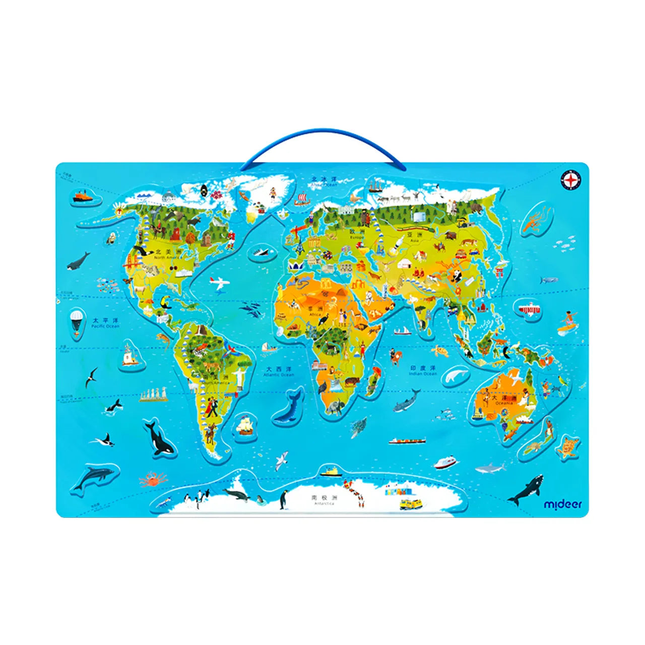 Magnetic Puzzle: World Map 48 pcs, Mideer