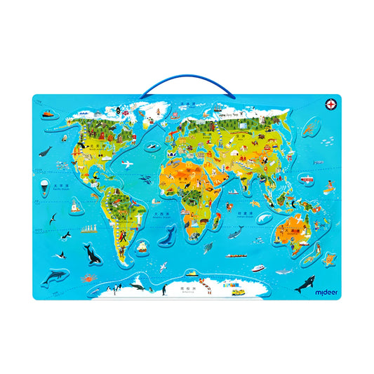 Magnetic Puzzle: World Map 48 pcs, Mideer
