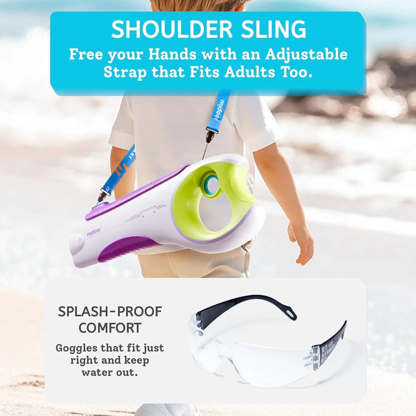 Super Blaster Electric Water Gun: Purple & Green, Mideer