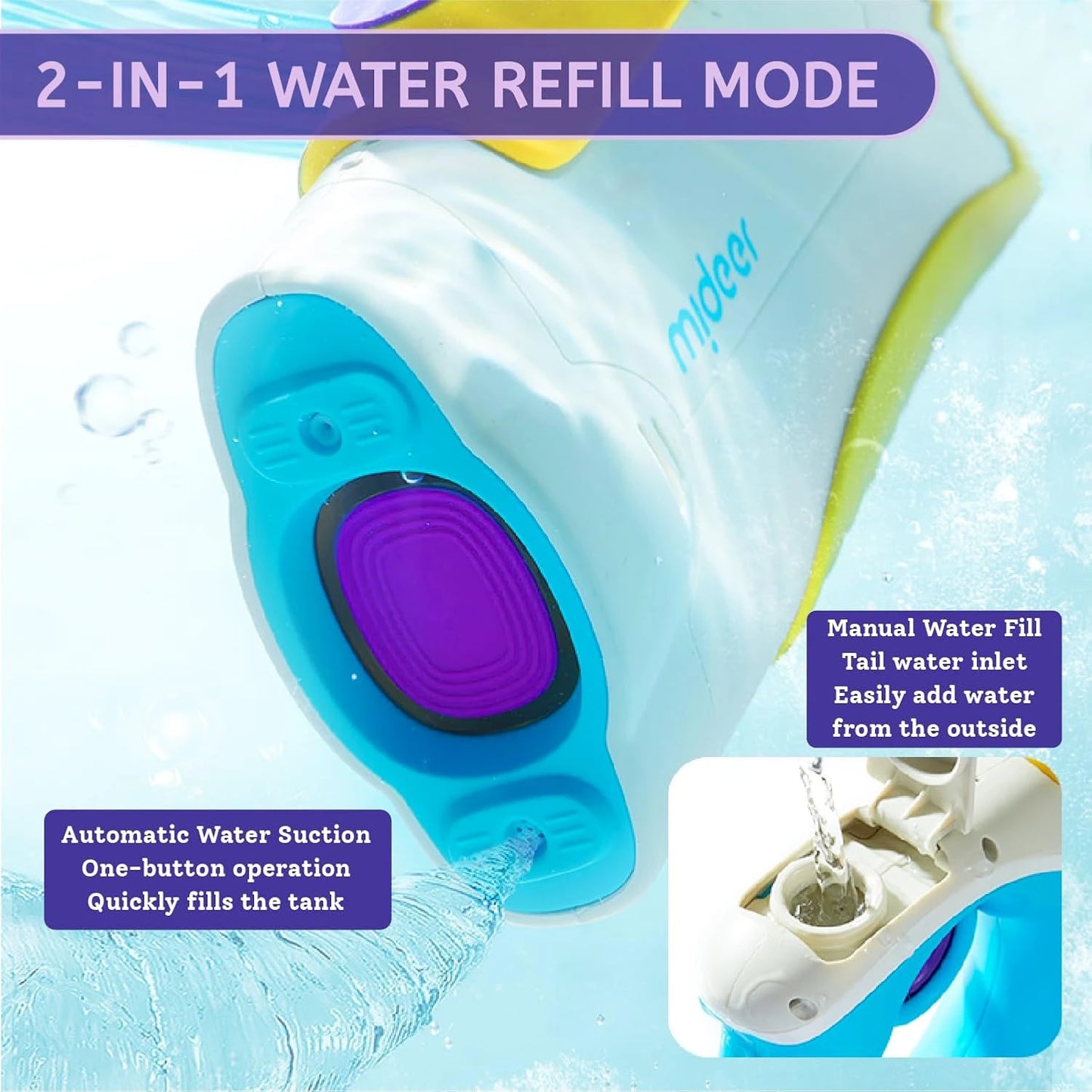 Super Blaster Electric Water Gun: Purple & Green, Mideer