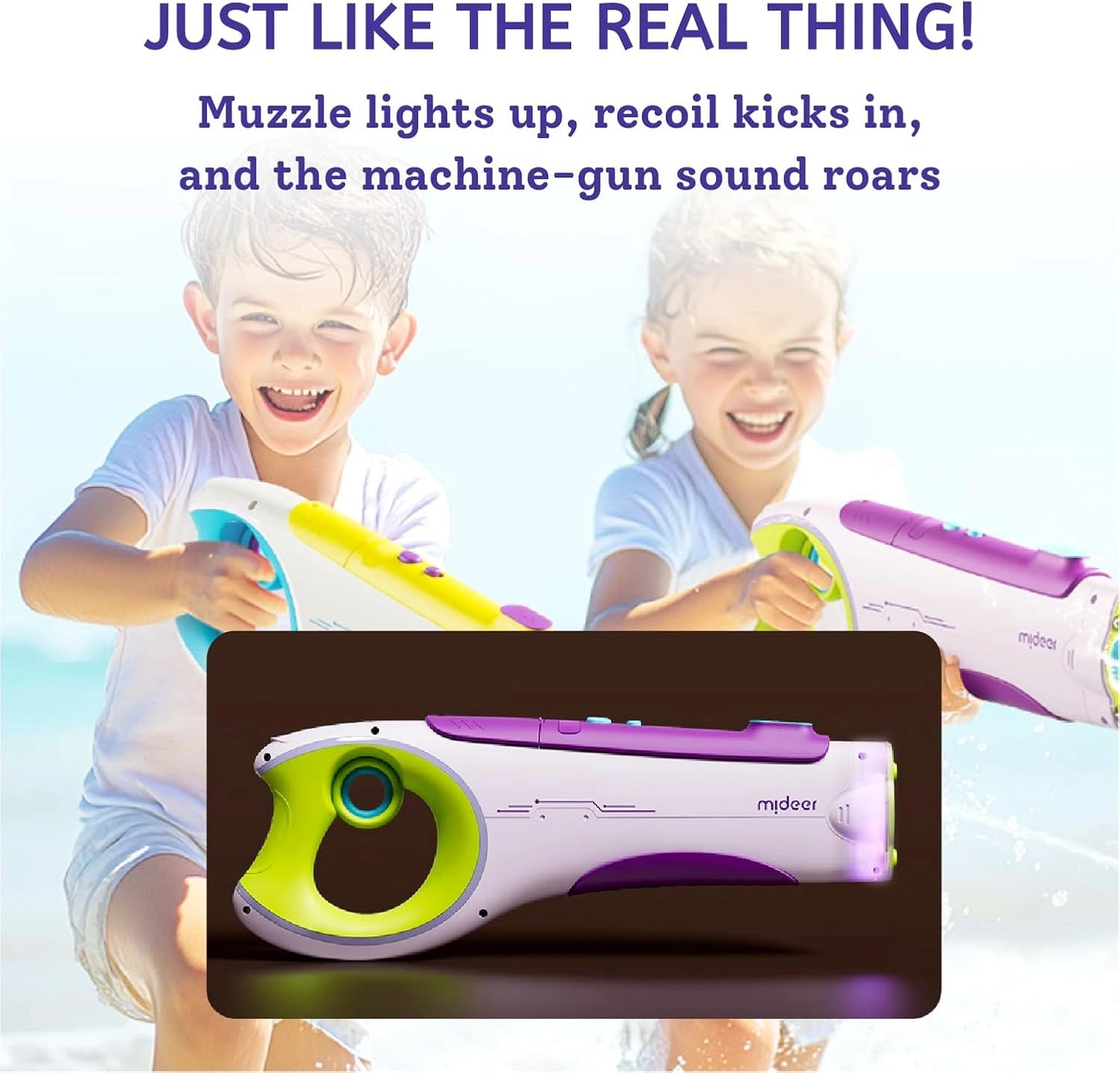 Super Blaster Electric Water Gun: Purple & Green, Mideer