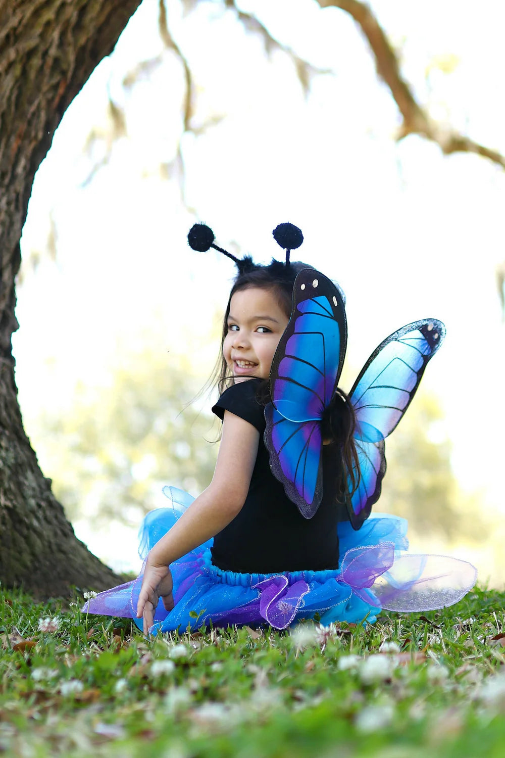 Midnight Butterfly Set: 3-Piece Skirt Wings & Headband, For Kids 3+, Size US 4-6