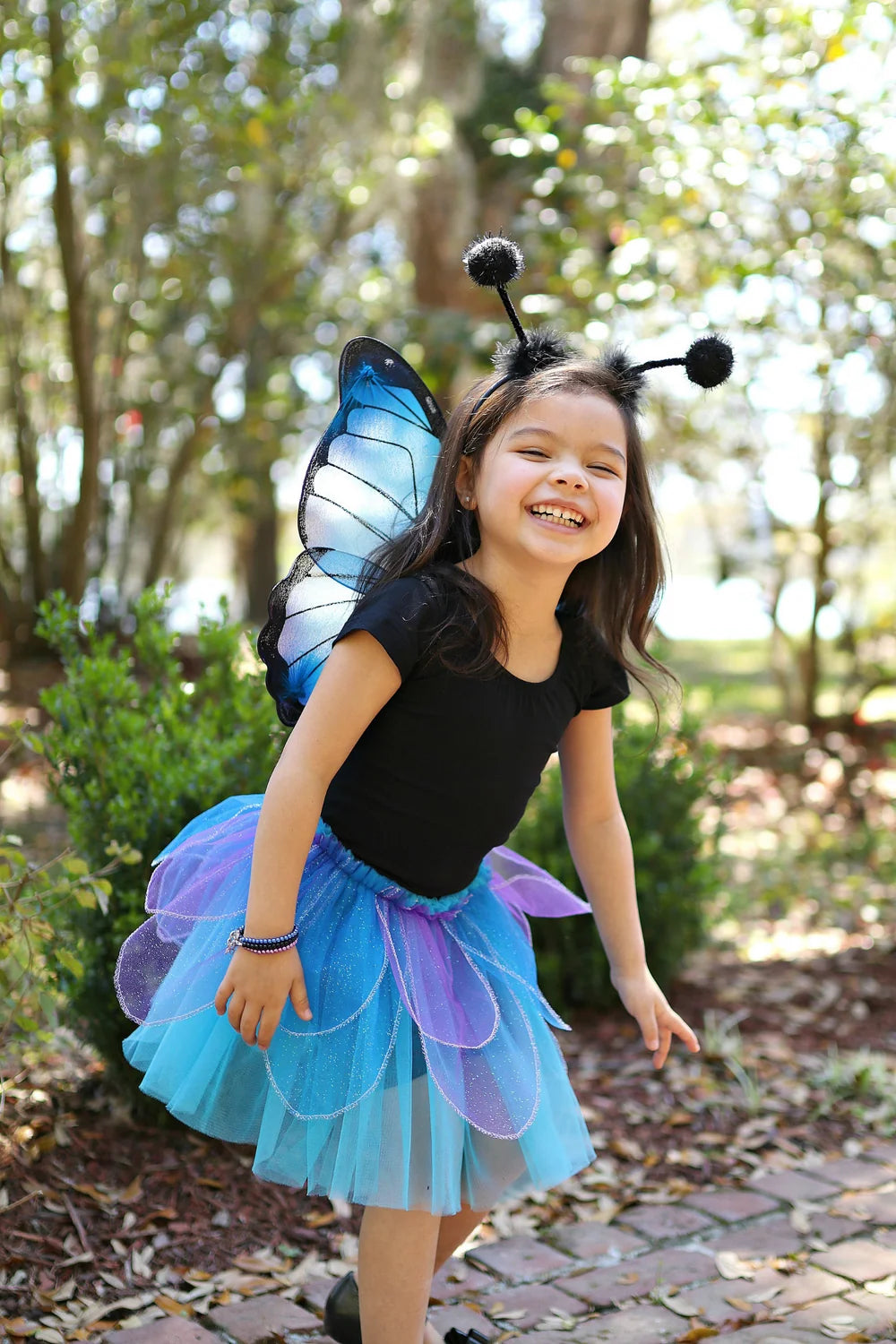 Midnight Butterfly Set: 3-Piece Skirt Wings & Headband, For Kids 3+, Size US 4-6