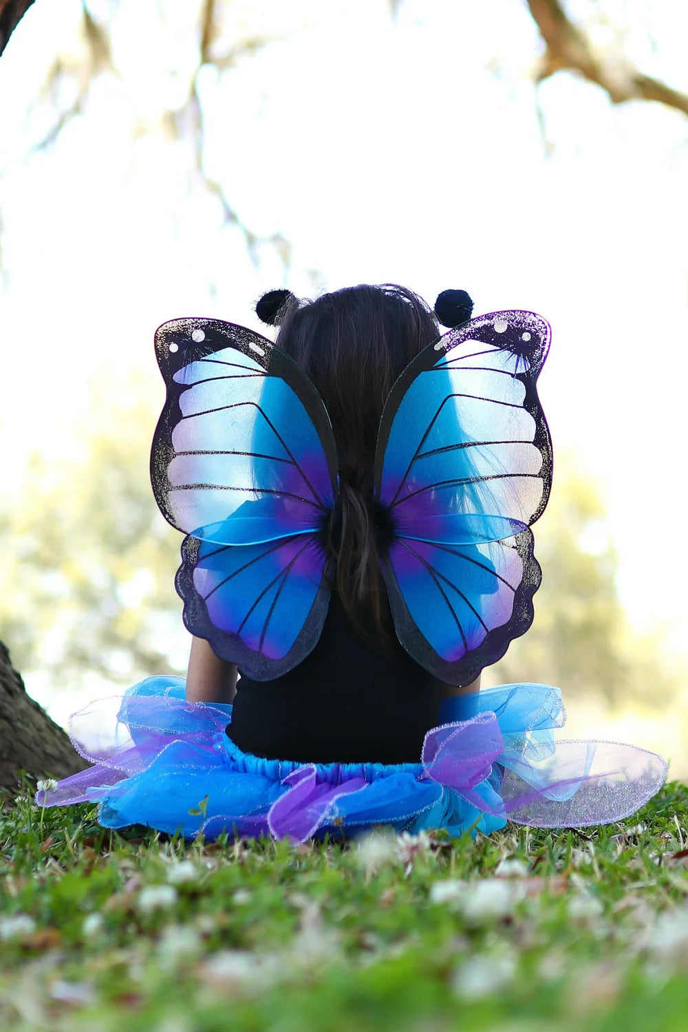 Midnight Butterfly Set: 3-Piece Skirt Wings & Headband, For Kids 3+, Size US 4-6