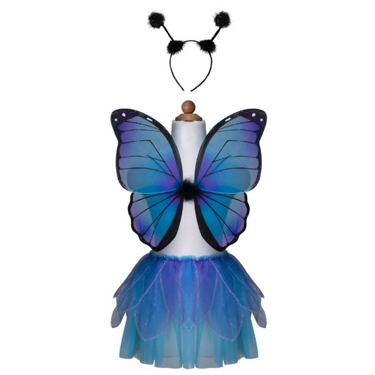 Midnight Butterfly Set: 3-Piece Skirt Wings & Headband, For Kids 3+, Size US 4-6