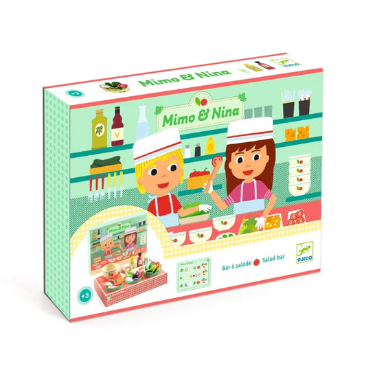 Mimo And Nina Salad Bar, Pretend Play Set For Kids 3+
