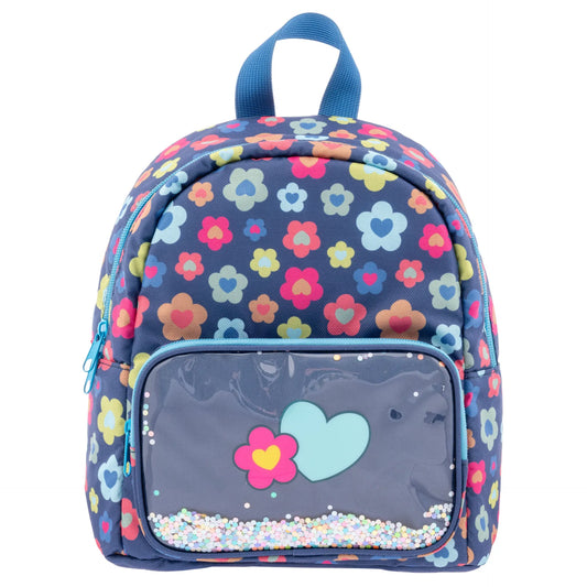Flower, Mini Glitter Backpack, For Kids
