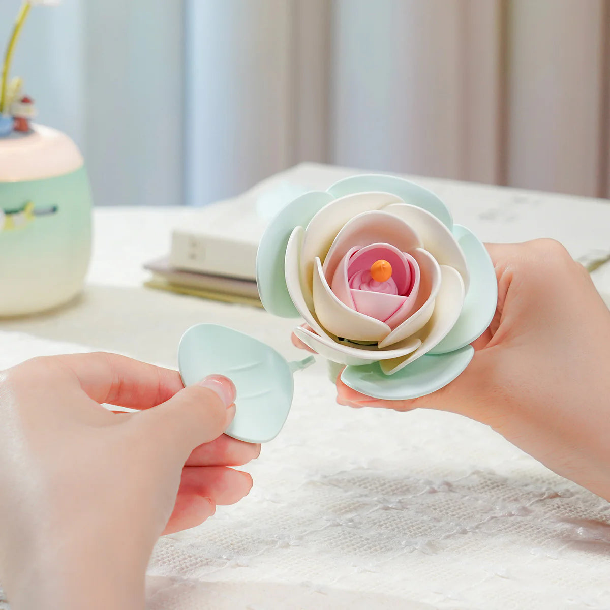 DIY 3D Flower Night Light: Minty Camellia Lamp AF02S, ROKR