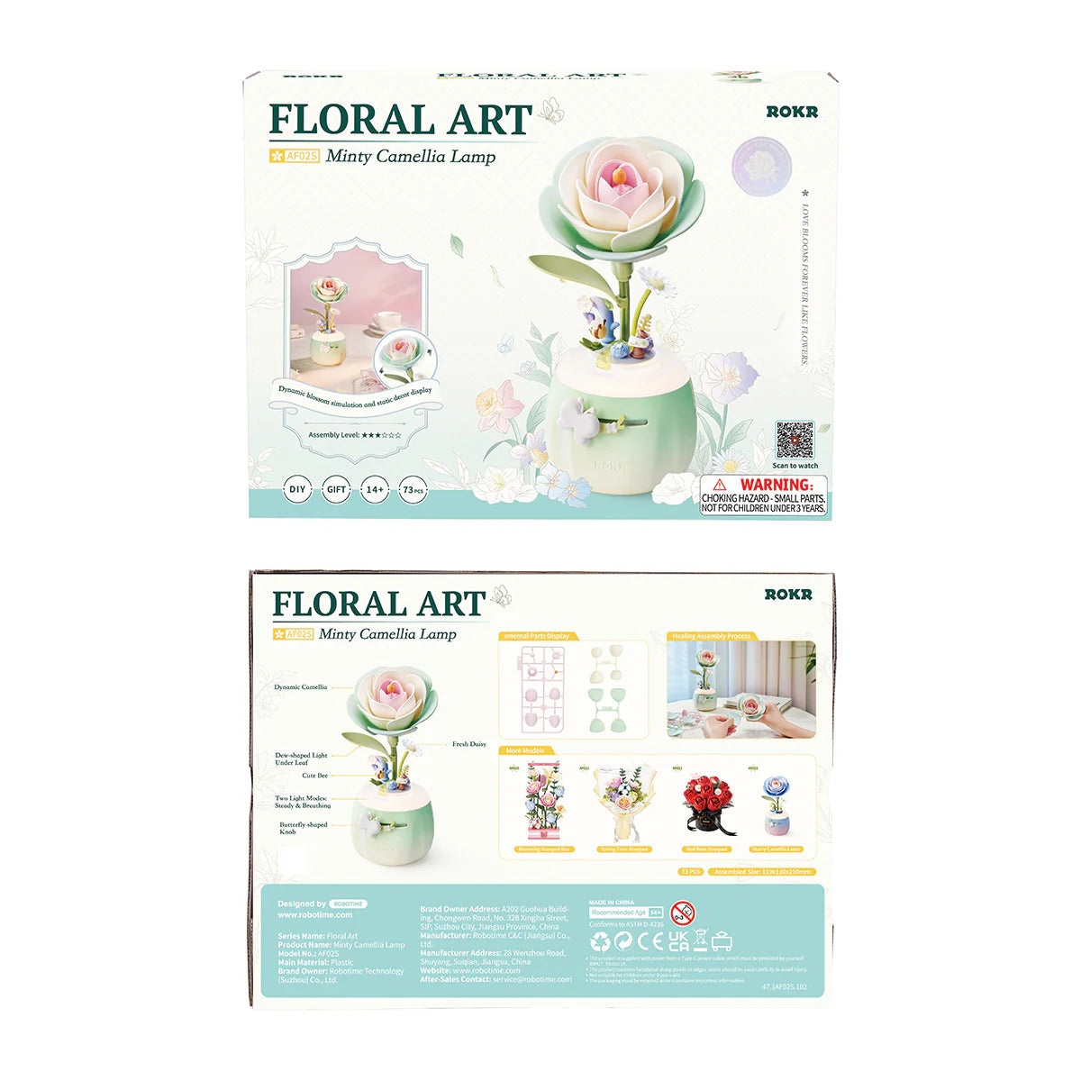 DIY 3D Flower Night Light: Minty Camellia Lamp AF02S, ROKR