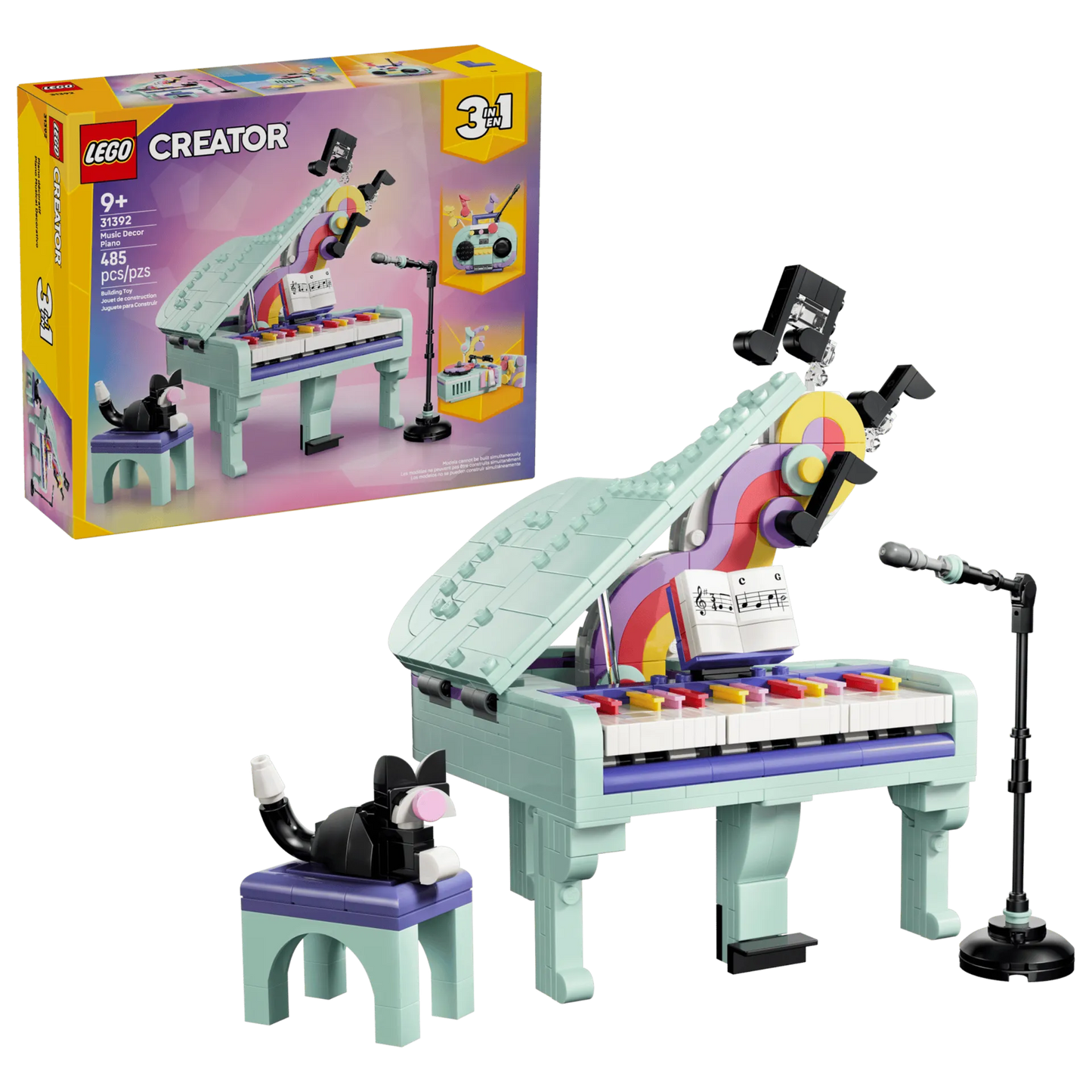 Music Decor Piano with Cat 31392, Lego Creator 3-in-1