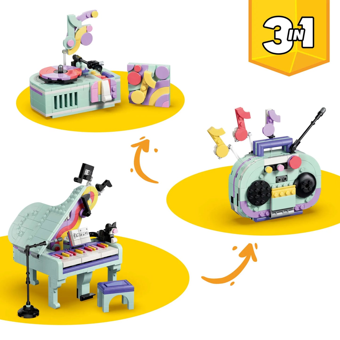 Music Decor Piano with Cat 31392, Lego Creator 3-in-1