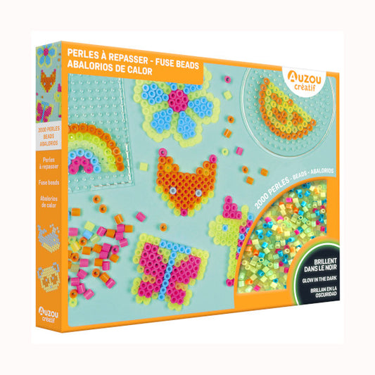 My artistic kit: Fuse beads glow in the dark, AUZOU