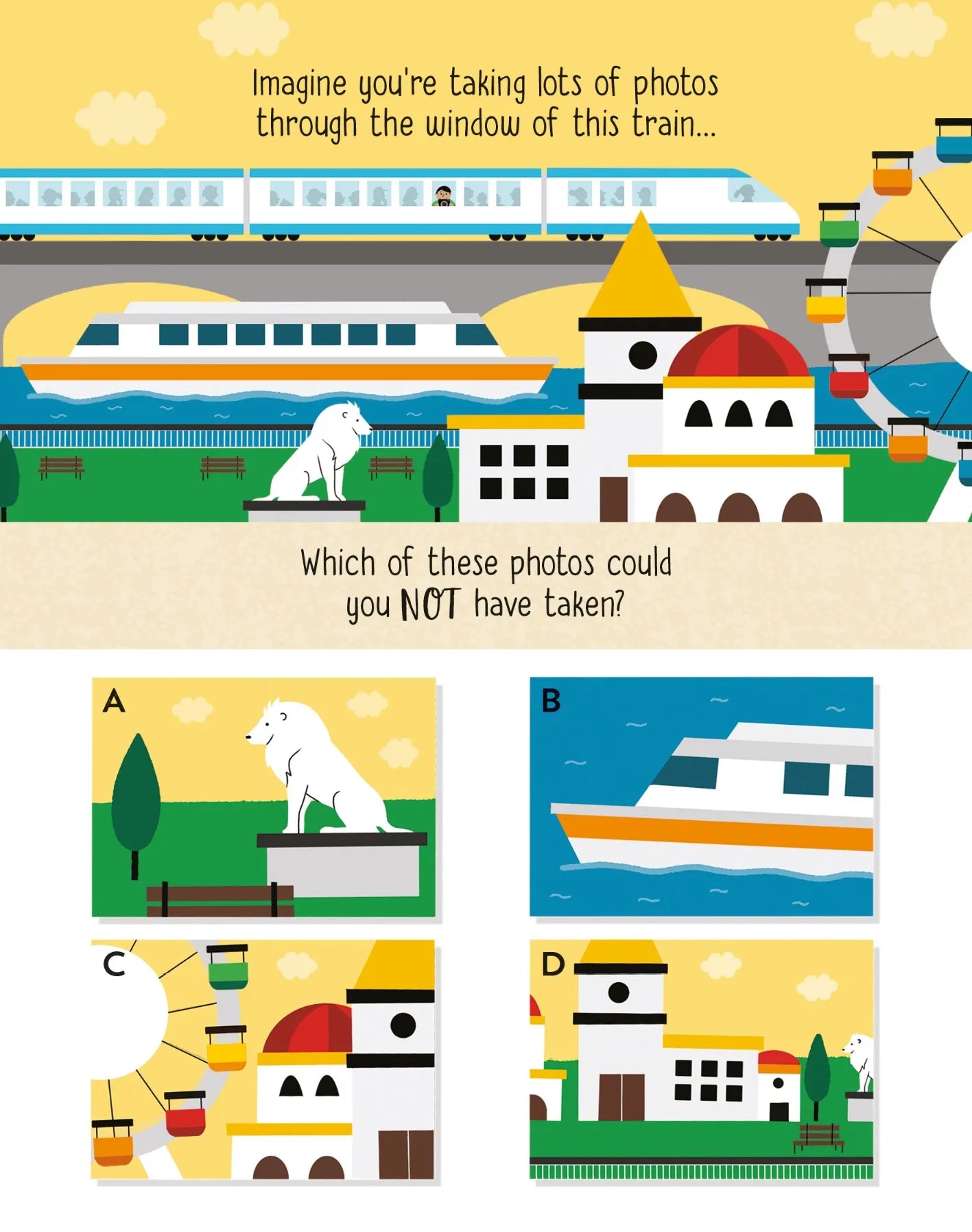 Never Get Bored on a Train: Puzzles and Games book, Usborne