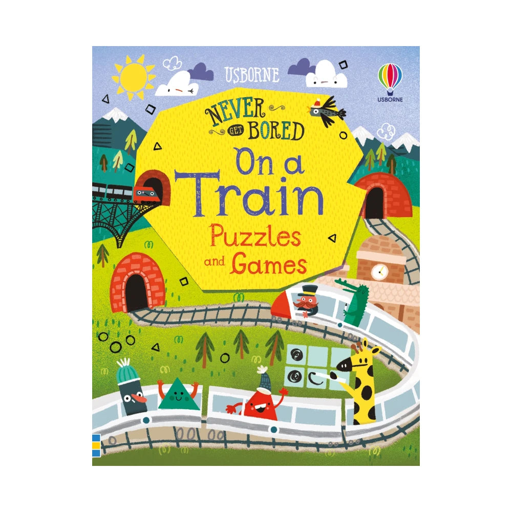 Never Get Bored on a Train: Puzzles and Games book, Usborne
