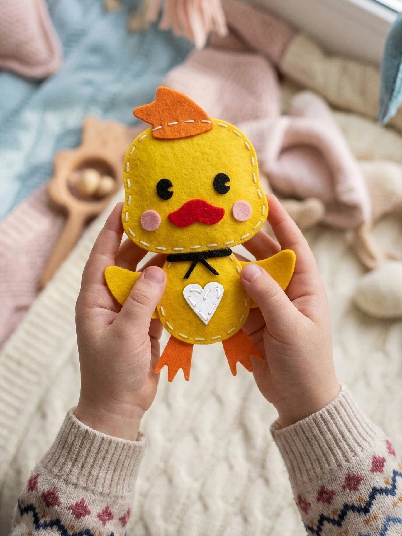 Набор для творчества. Игрушка из фетра своими руками. Утёнок. 15х10 см.