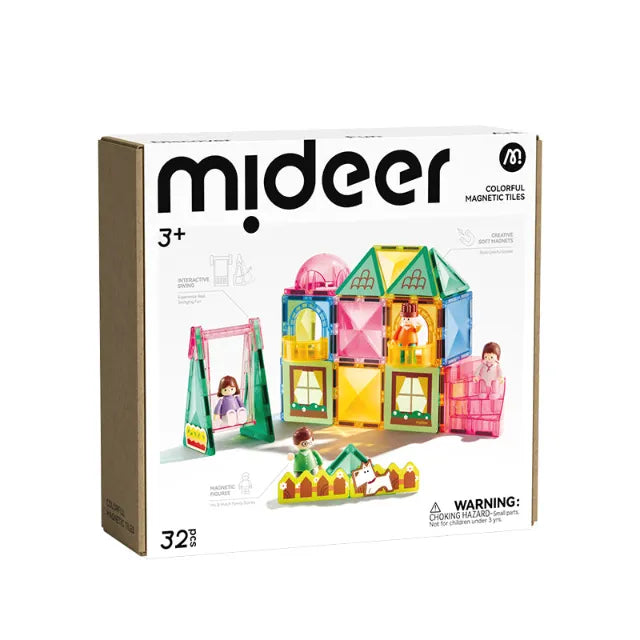 Our Family, Colourful Magnetic Tiles for Kids 3+, 32 Pieces