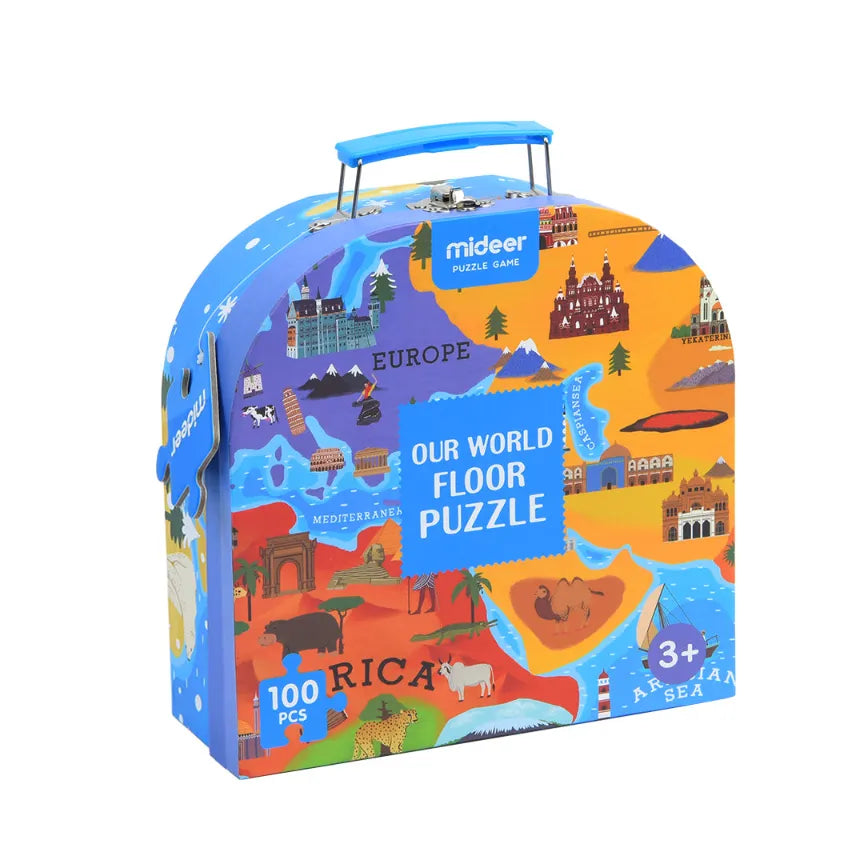 Our World, Portable Gift Puzzle for Kids, 100 Pieces