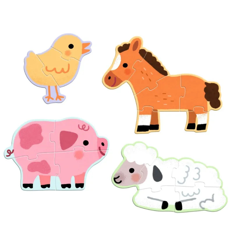 Set of First Puzzles: At the Farm, Djeco