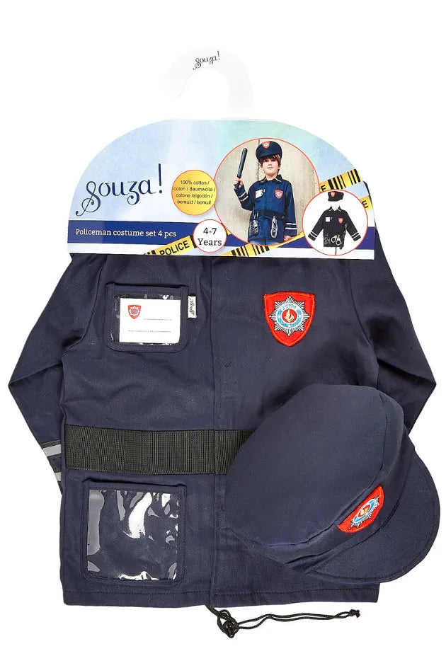 Policeman, Role Play Costume for Kids 4-7