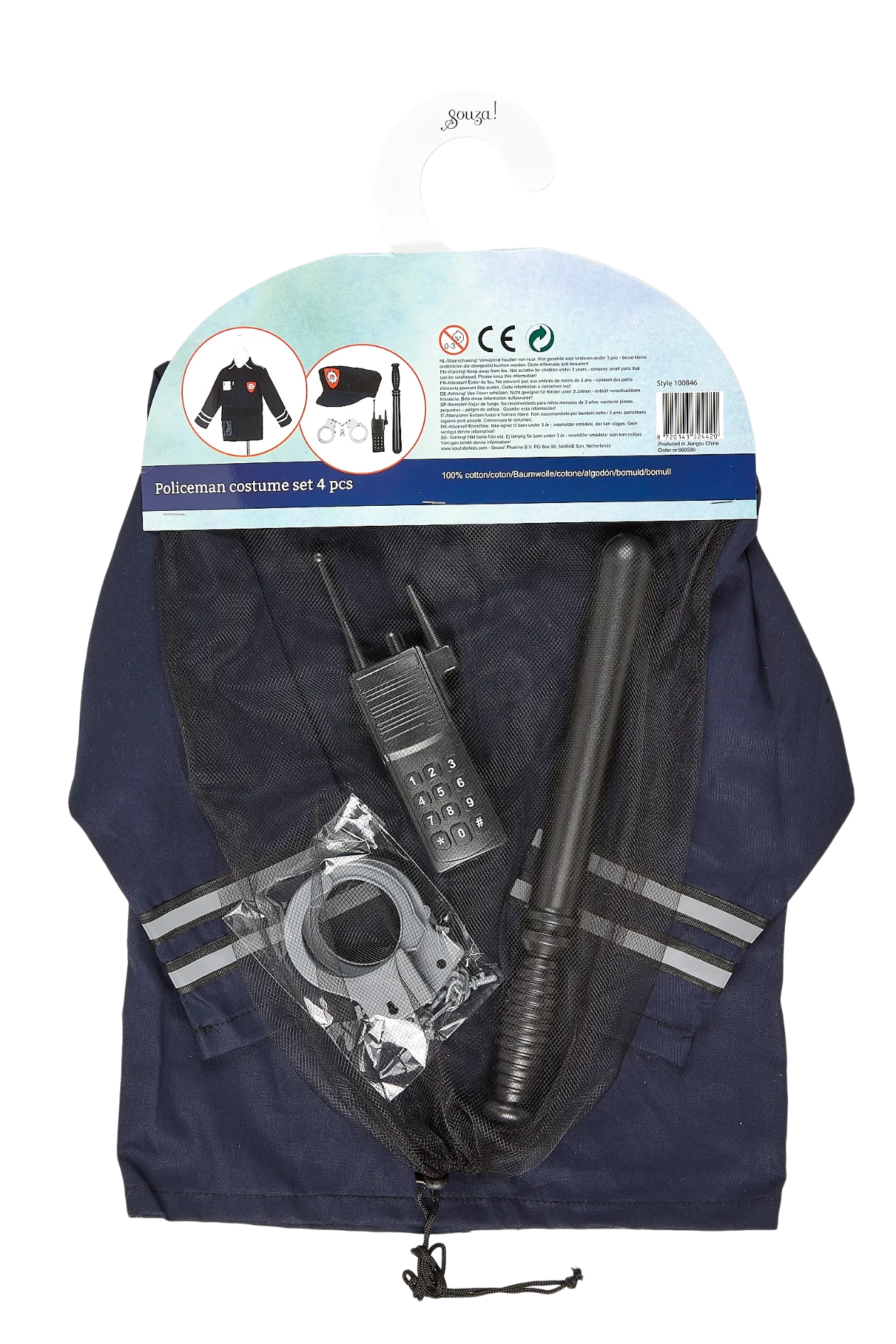 Policeman, Role Play Costume for Kids 4-7
