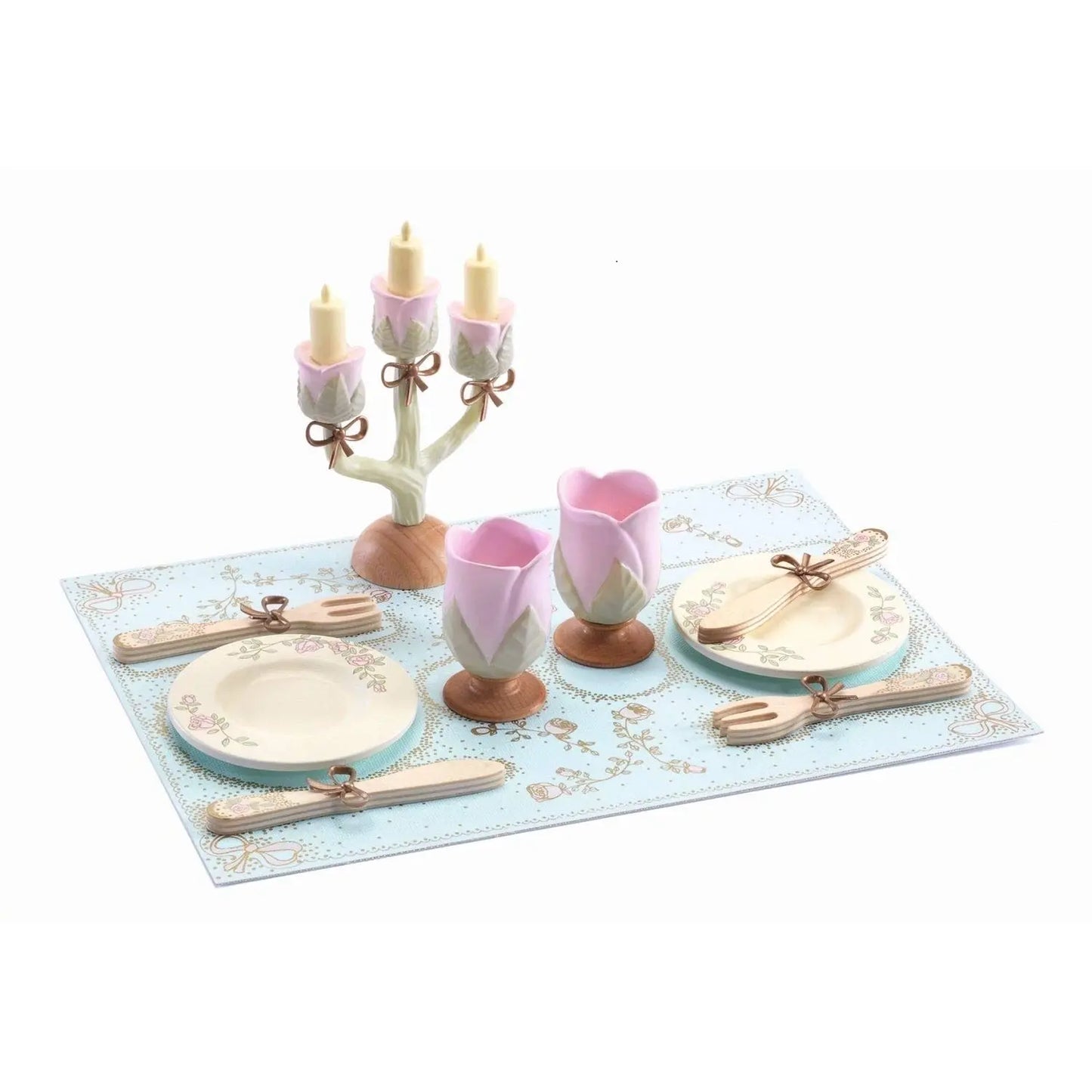 Dishes of Princesses, Wooden Tea Set, 3+, Pastel-Coloured Tea Party Pieces