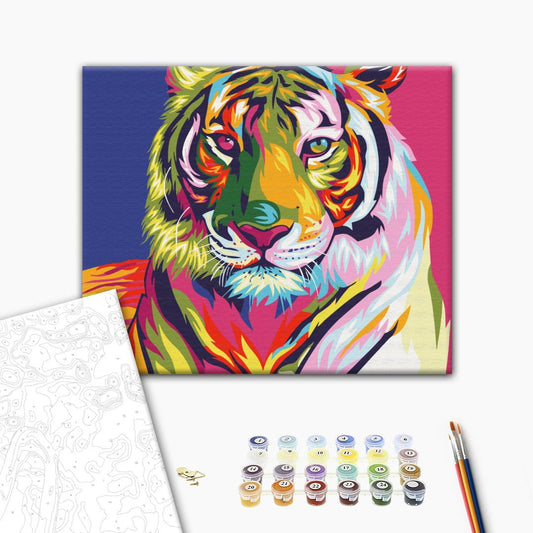 Tiger pop art Paint by Numbers, Brushme