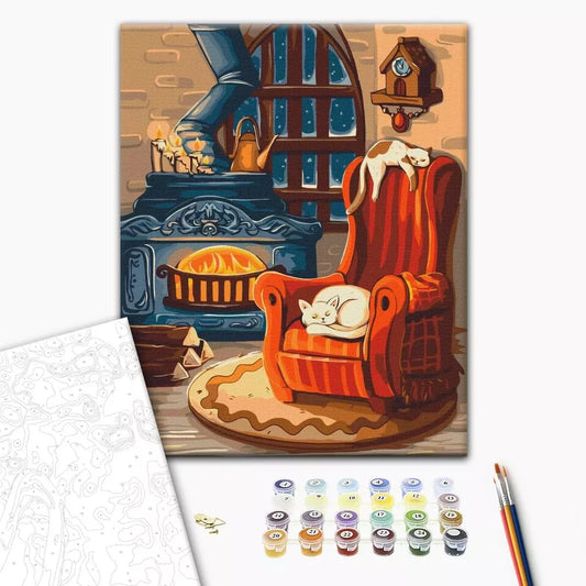 Cozy winter © Olena Lazarenko Paint by Numbers, Brushme