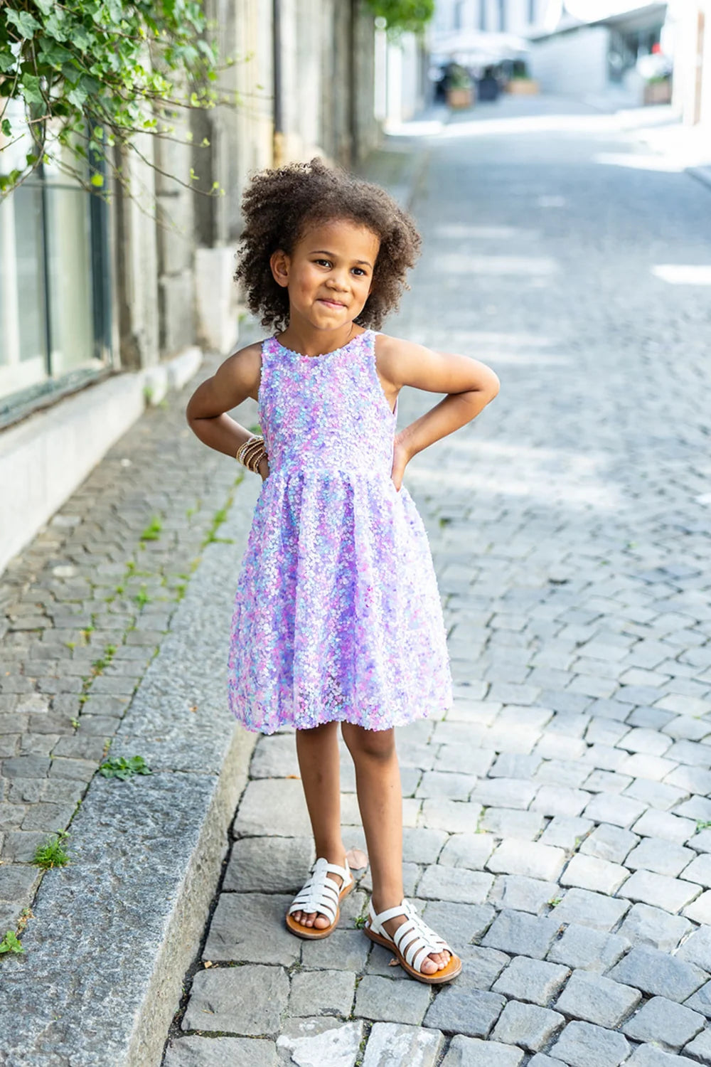 Purple Party: Sequins Dress For Kids 4+, Size US 5-6