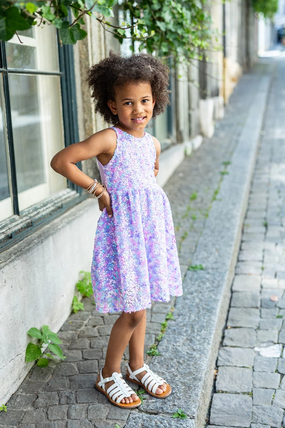 Purple Party: Sequins Dress For Kids 4+, Size US 5-6