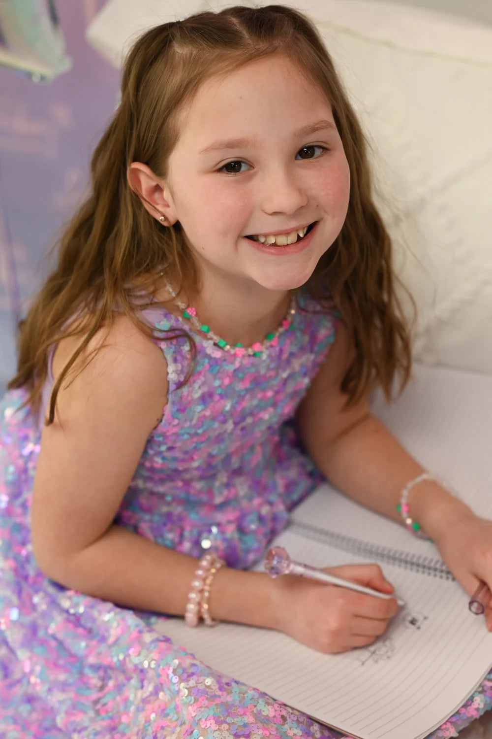Purple Party: Sequins Dress For Kids 4+, Size US 5-6