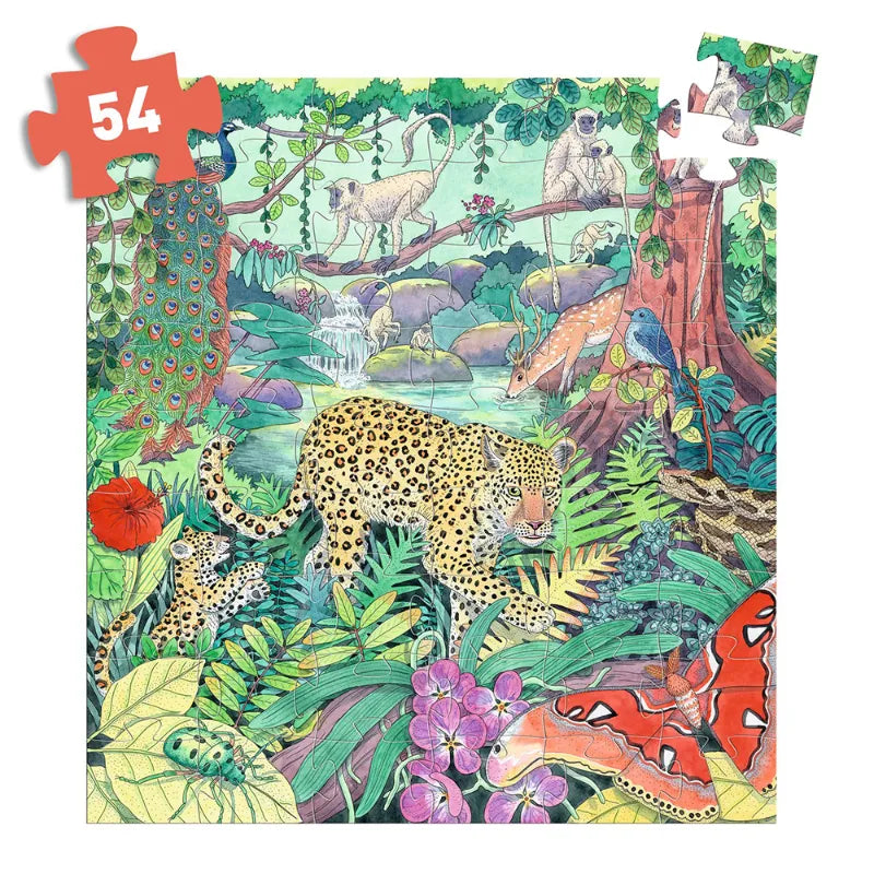 Silhouette Puzzle 3+: Indian Jungle 54 Pieces, Djeco