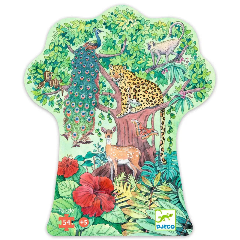 Silhouette Puzzle 3+: Indian Jungle 54 Pieces, Djeco