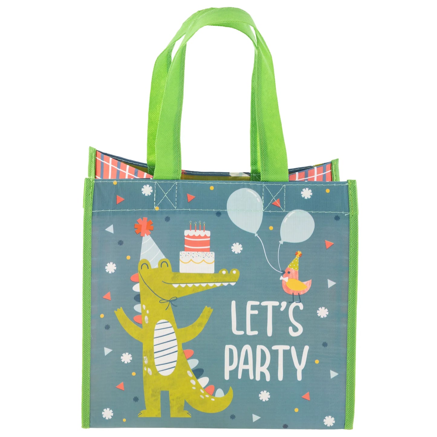 Recycled Gift Bag Lets Party: Reusable Gift Bag with Handles. For Kids 3+