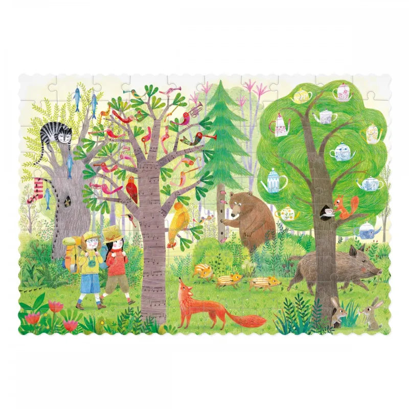 Reversible Pocket Puzzle 3+: Night & Day in the Forest 100 pcs, LONDJI