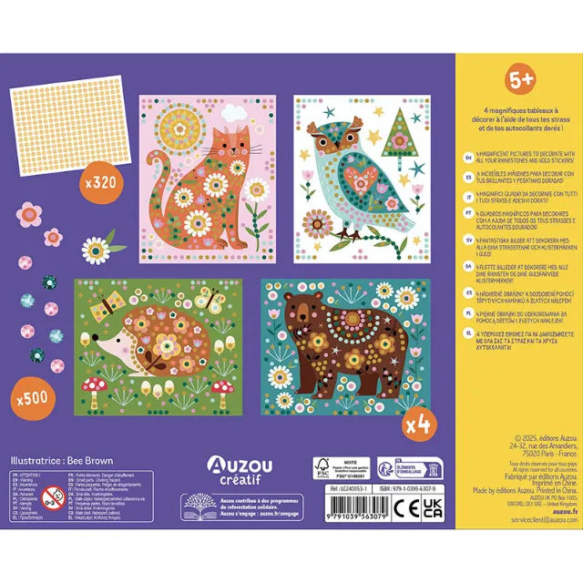 Rhinestone Animals, Artistic Kit for Kids 5+, 500 Pieces