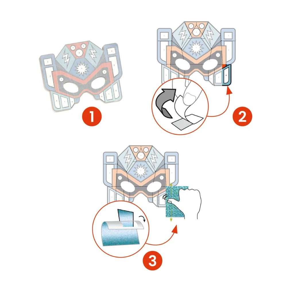 Super Robots, Mosaic Mask Craft Kit, 5+, DIY Carnival Robot Mask