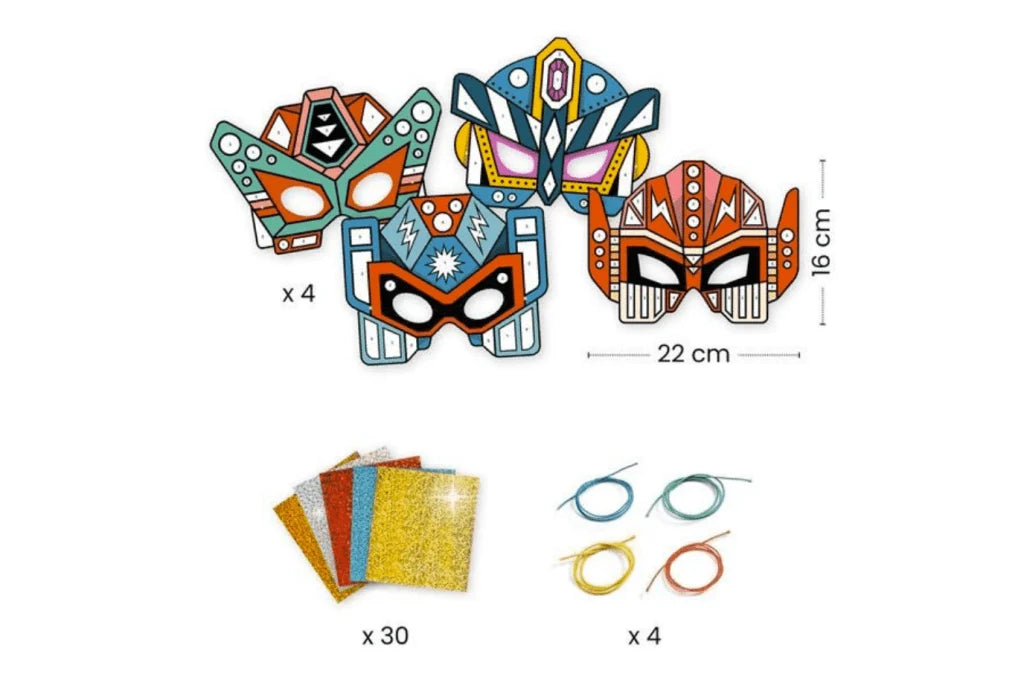 Super Robots, Mosaic Mask Craft Kit, 5+, DIY Carnival Robot Mask