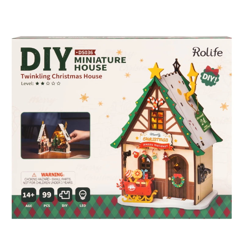Rolife DIY Miniature House - Twinkling Christmas House DS036