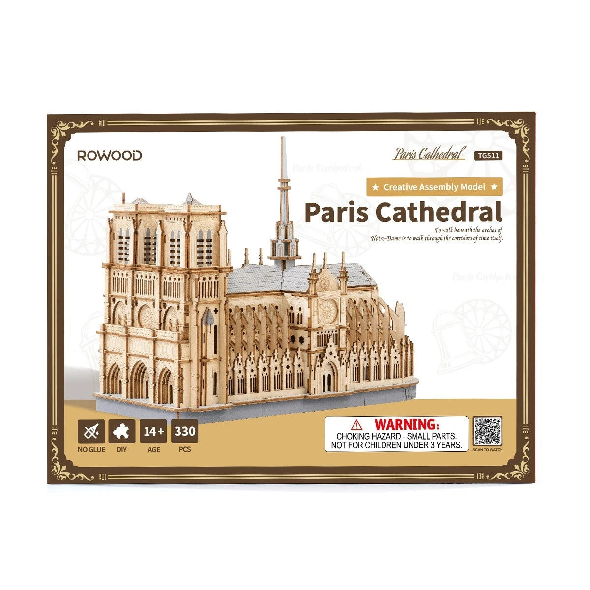 Rowood Paris Cathedral 3D Wooden Puzzle TG511