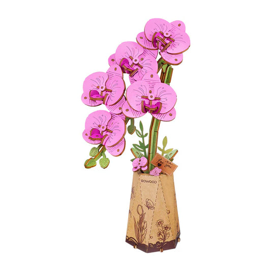 Rowood Purple Moth Orchid DIY Flower 3D Wooden Puzzle TW091