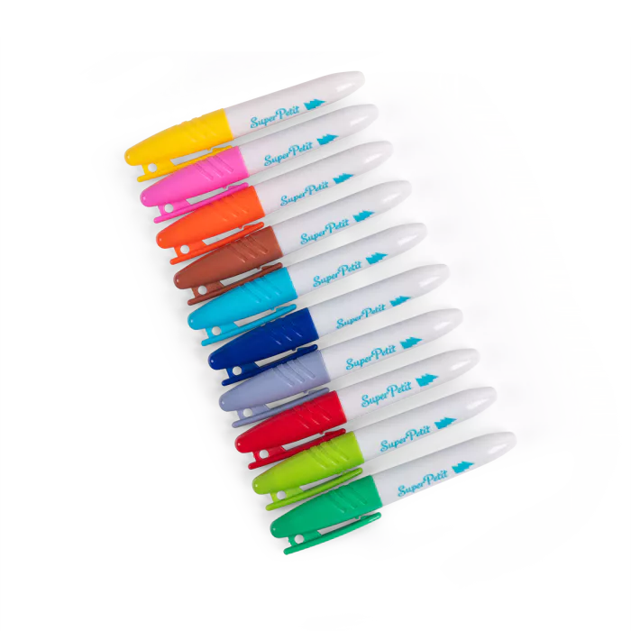 Set of 10 erasable felt pens: Aujourd'hui c'est mercredi, Moulin Roty