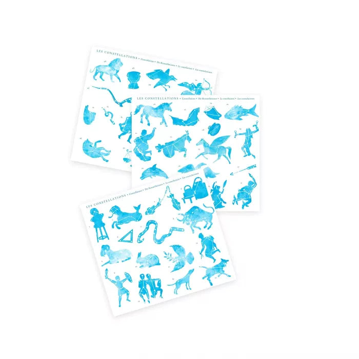 Sky chart with transfers: Le Jardin du Moulin, Moulin Roty