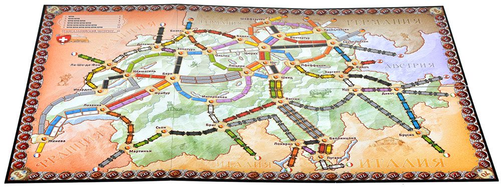 Дополнение к настольной игре Ticket to Ride: Индия и Швейцария. Мир Хобби