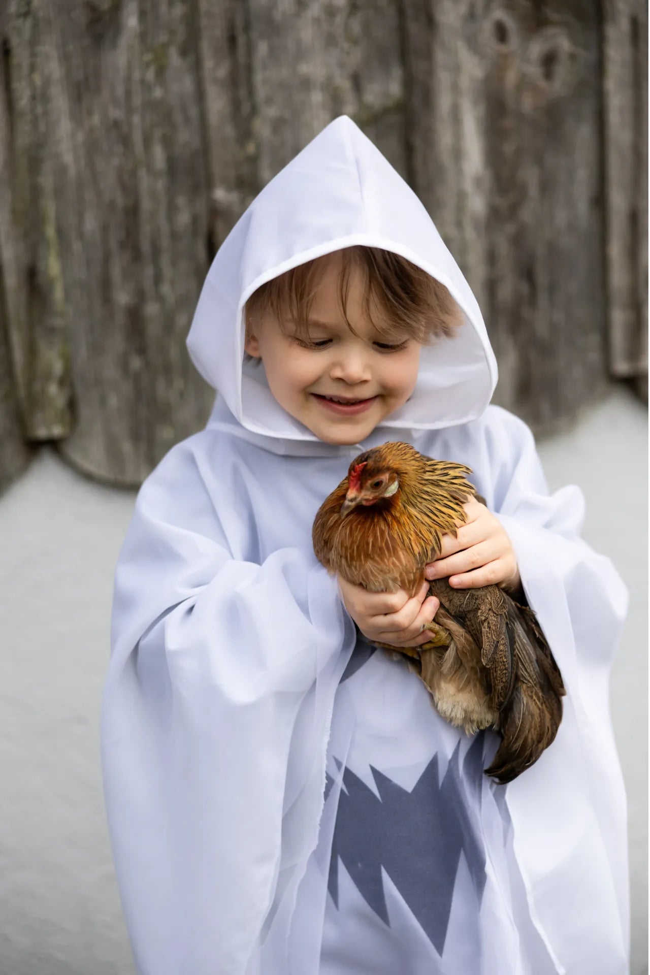 Spooky Ghost, Halloween Costume Poncho For Kids