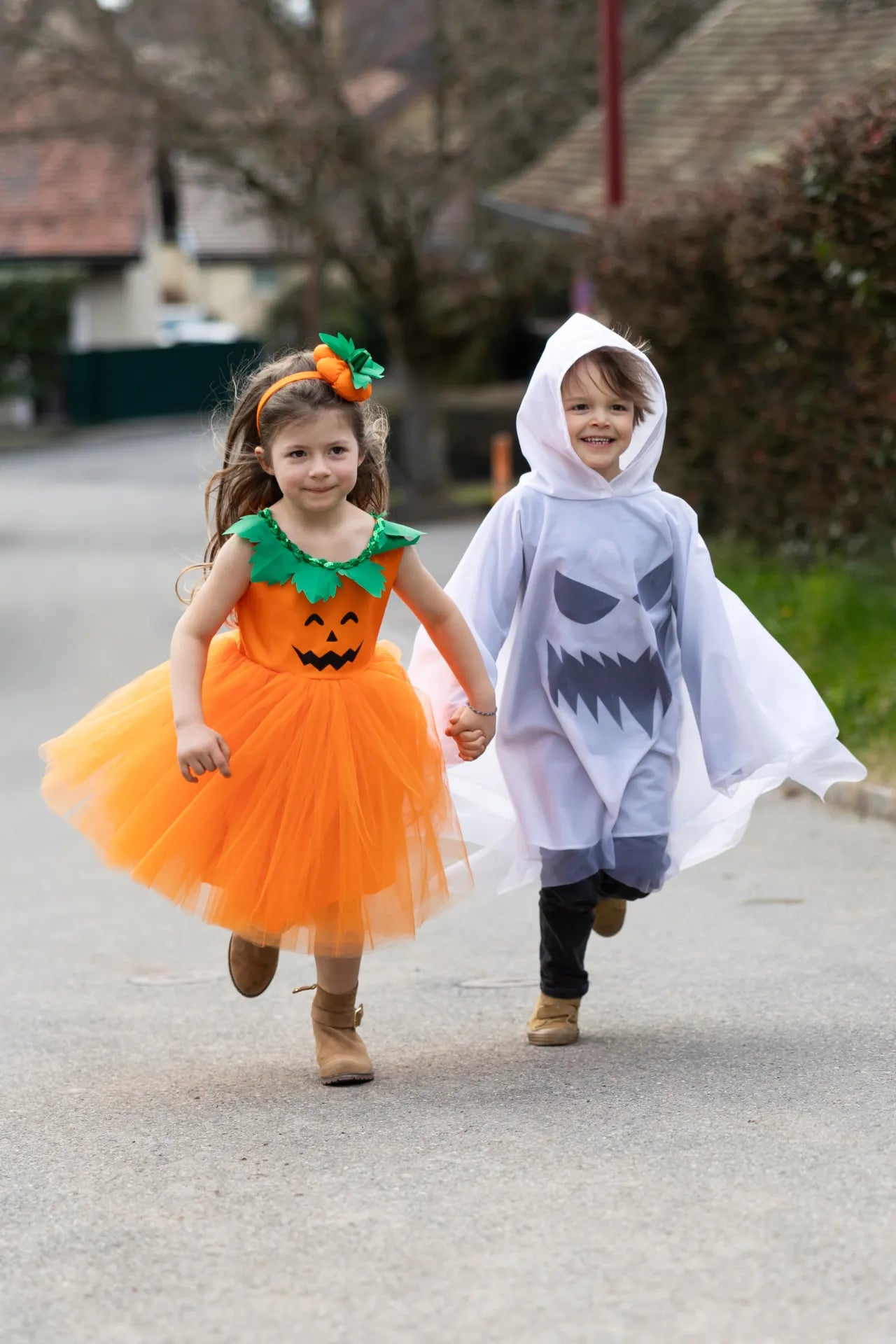 Spooky Ghost, Halloween Costume Poncho For Kids
