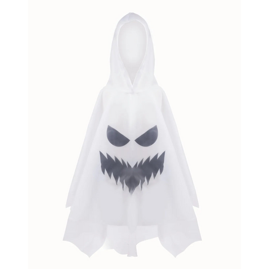 Spooky Ghost, Halloween Costume Poncho For Kids