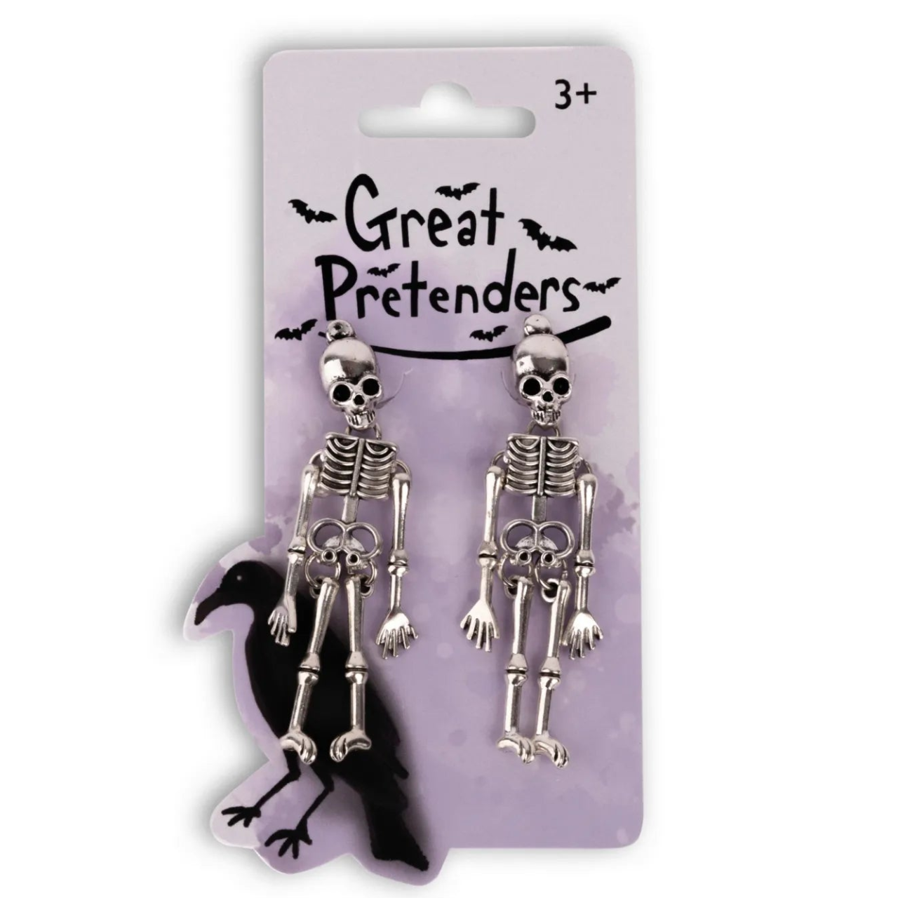Spooky Scary Skeleton, Halloween Clip-On Earrings For Kids 3+