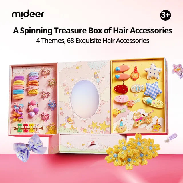 Starlit Charm, Hair Clips Gift Box for Kids 3+, 68 Pieces