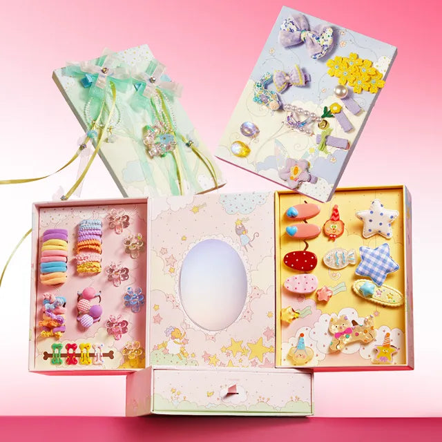 Starlit Charm, Hair Clips Gift Box for Kids 3+, 68 Pieces